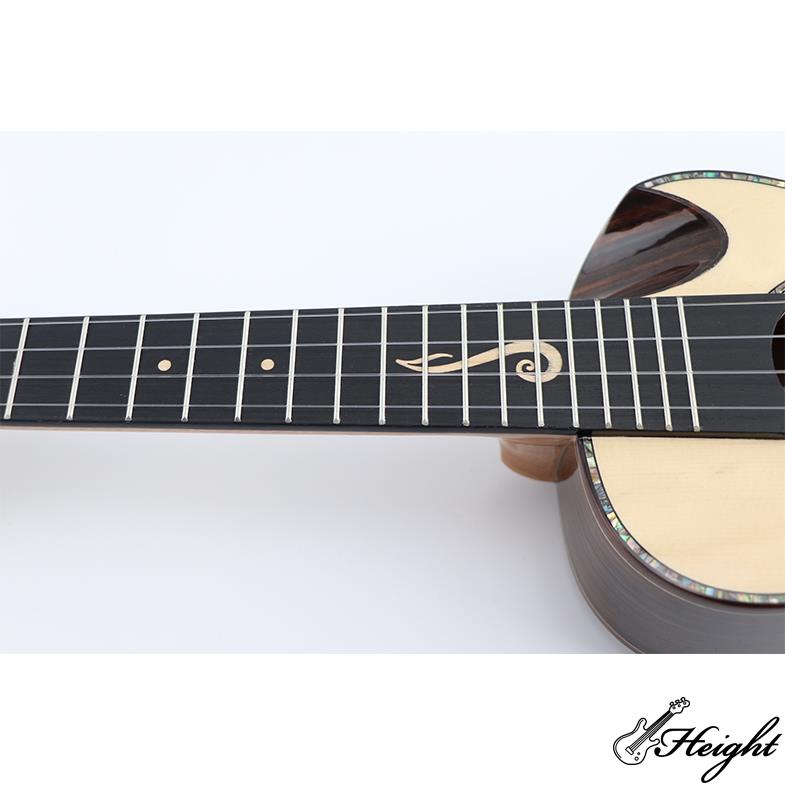 Gloss Spruce Top Ebony Wood Ukuleles 6