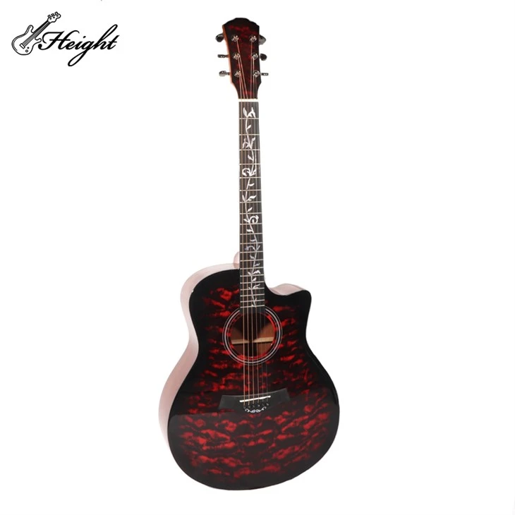 Wave Pattern Spruce Wood Acoustic Guitar